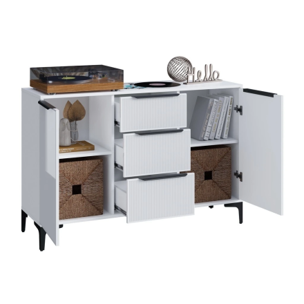 Комод Кимберли, Белый/Белый глянец 