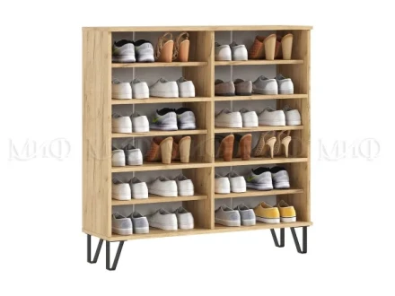 Обувница Флэш, Графит/Дуб Крафт 