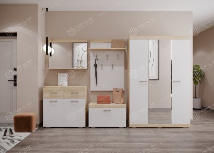 Тумба Соната ТС-900, Сонома/Белый глянец  