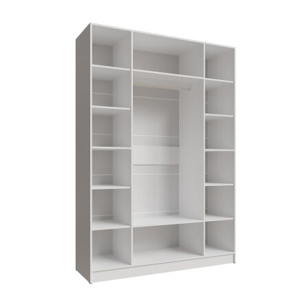 Шкаф четырехстворчатый с зеркалом Мадрид, Белый/Ателье светлое 